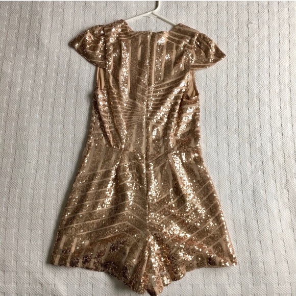 Charlotte Russe Gold Sequence Romper - Picture 5 of 6